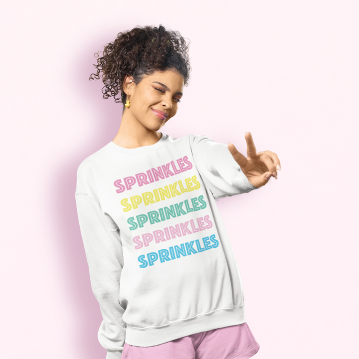 White Rainbow "Sprinkles" Bestie Sweatshirt