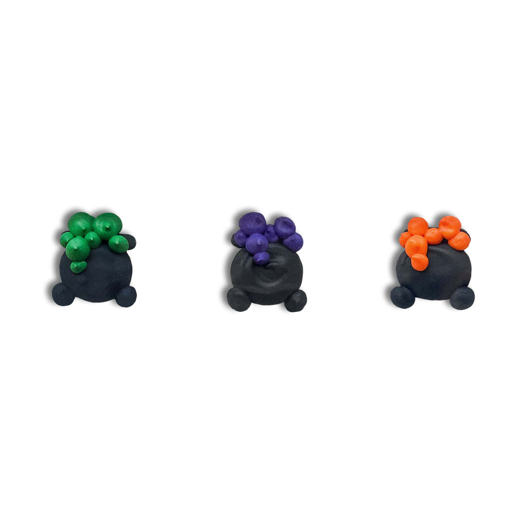 Royal Icing Colorful Cauldrons (Green, Orange, Purple) (36 ct)