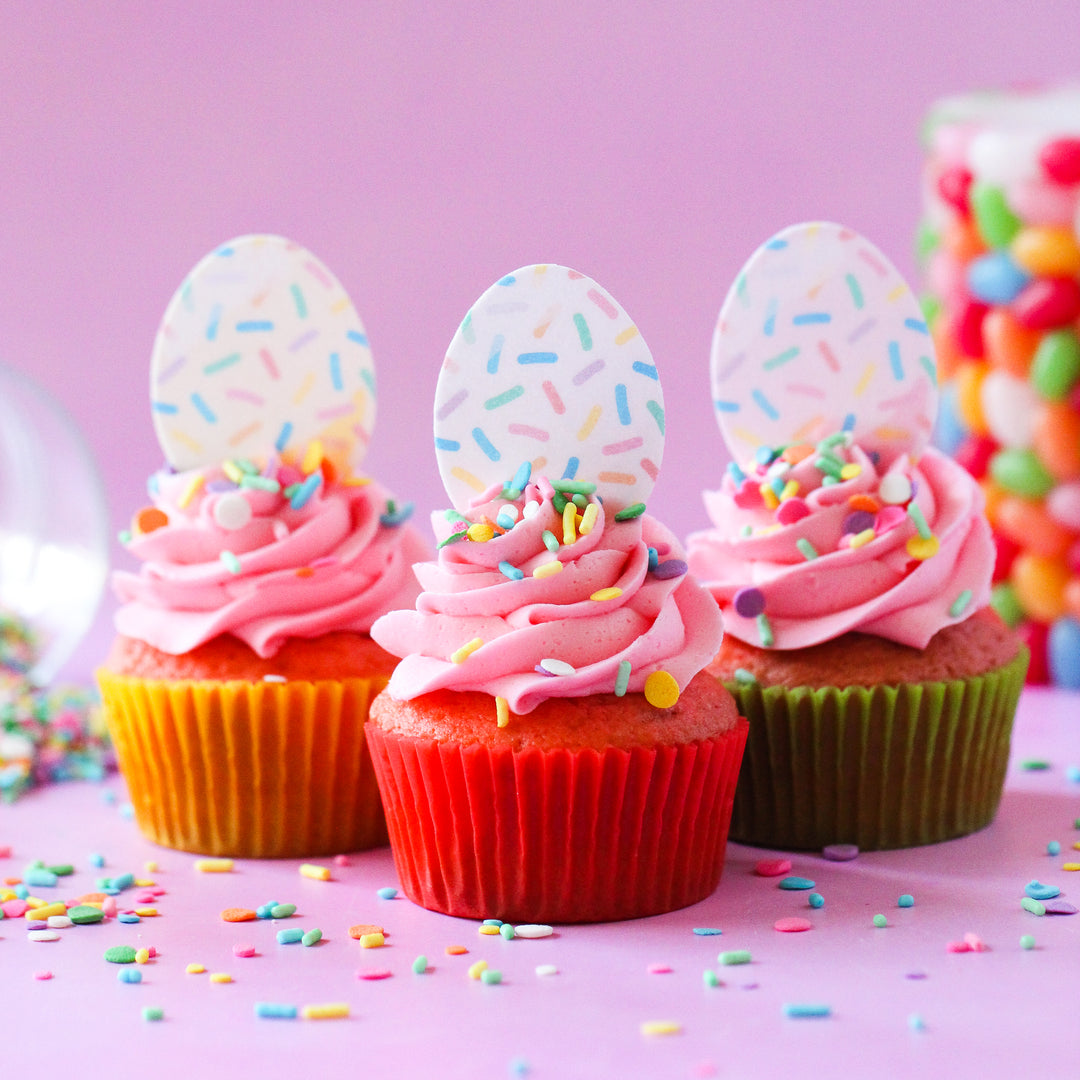 Sprinkle Easter Eggs Edible Cupcake Toppers