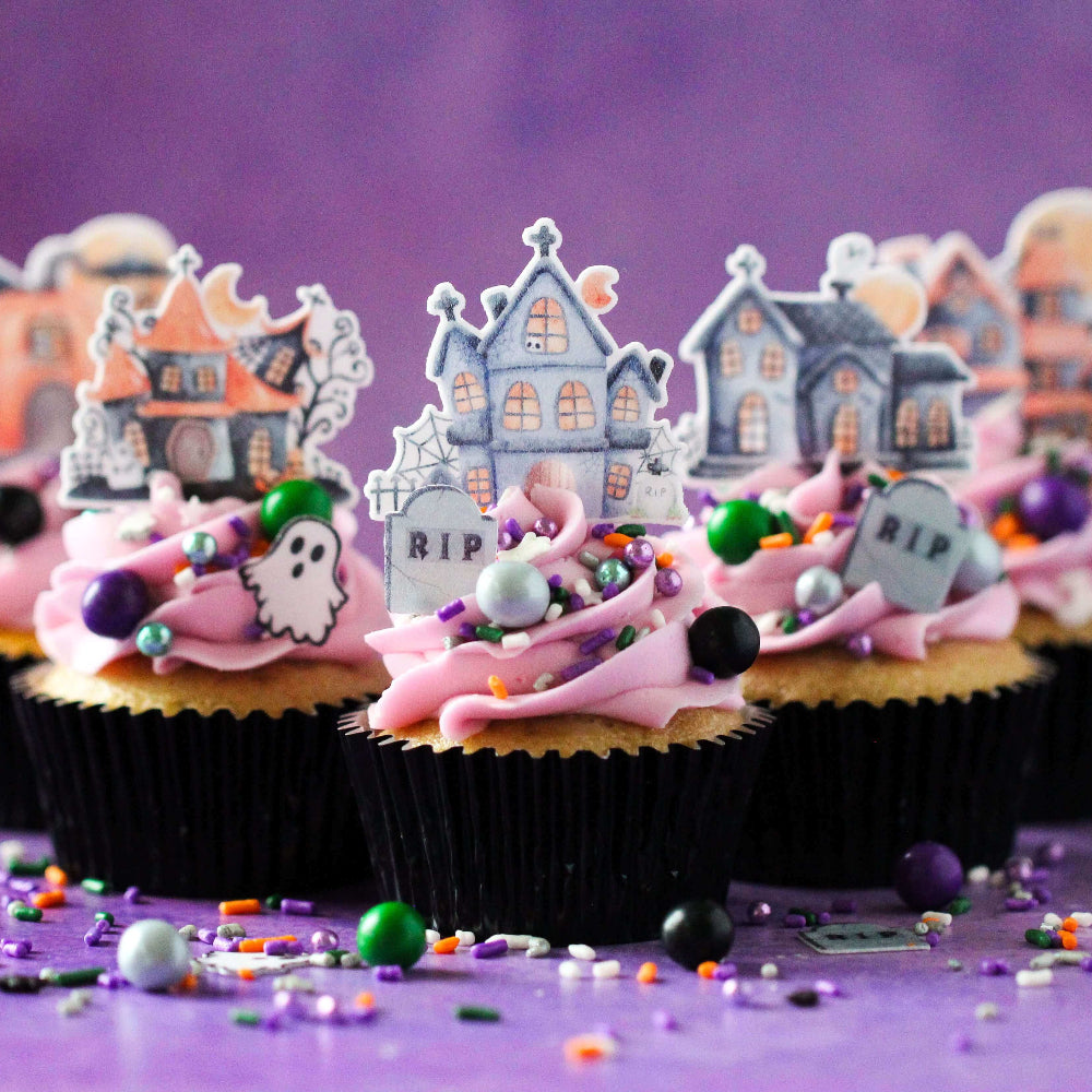 Haunted House Edible Cupcake Toppers