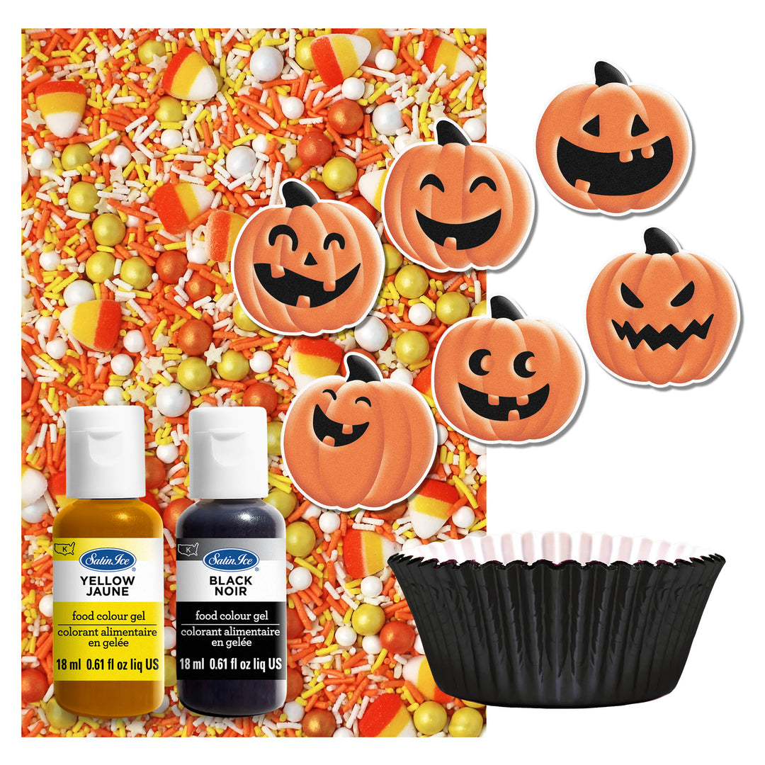 Jack-o-lantern Cupcake Kit