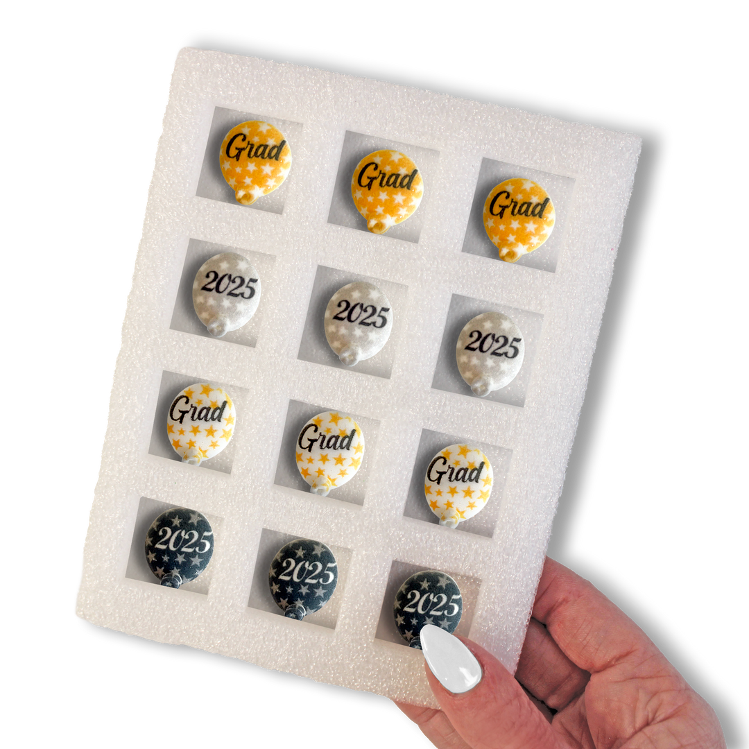 Royal Icing Graduation Balloon Assortment (12ct)