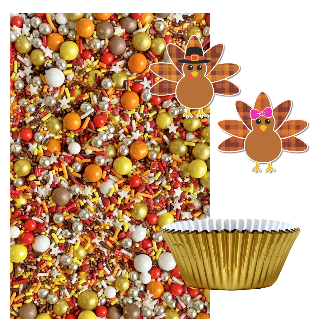 Plaid Turkey Cupcake Kit