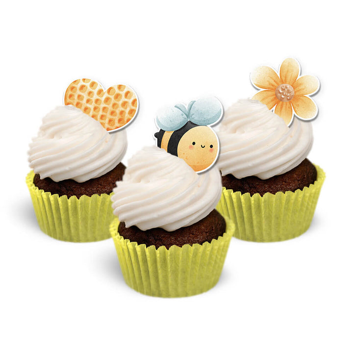 Sweet Bee Edible Cupcake Toppers