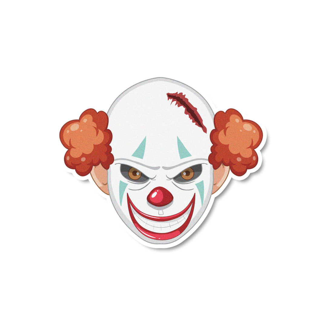 Evil Clown Edible Cupcake Toppers - High-quality cardstock wafer paper Halloween-themed toppers for cupcakes. Set of 12.