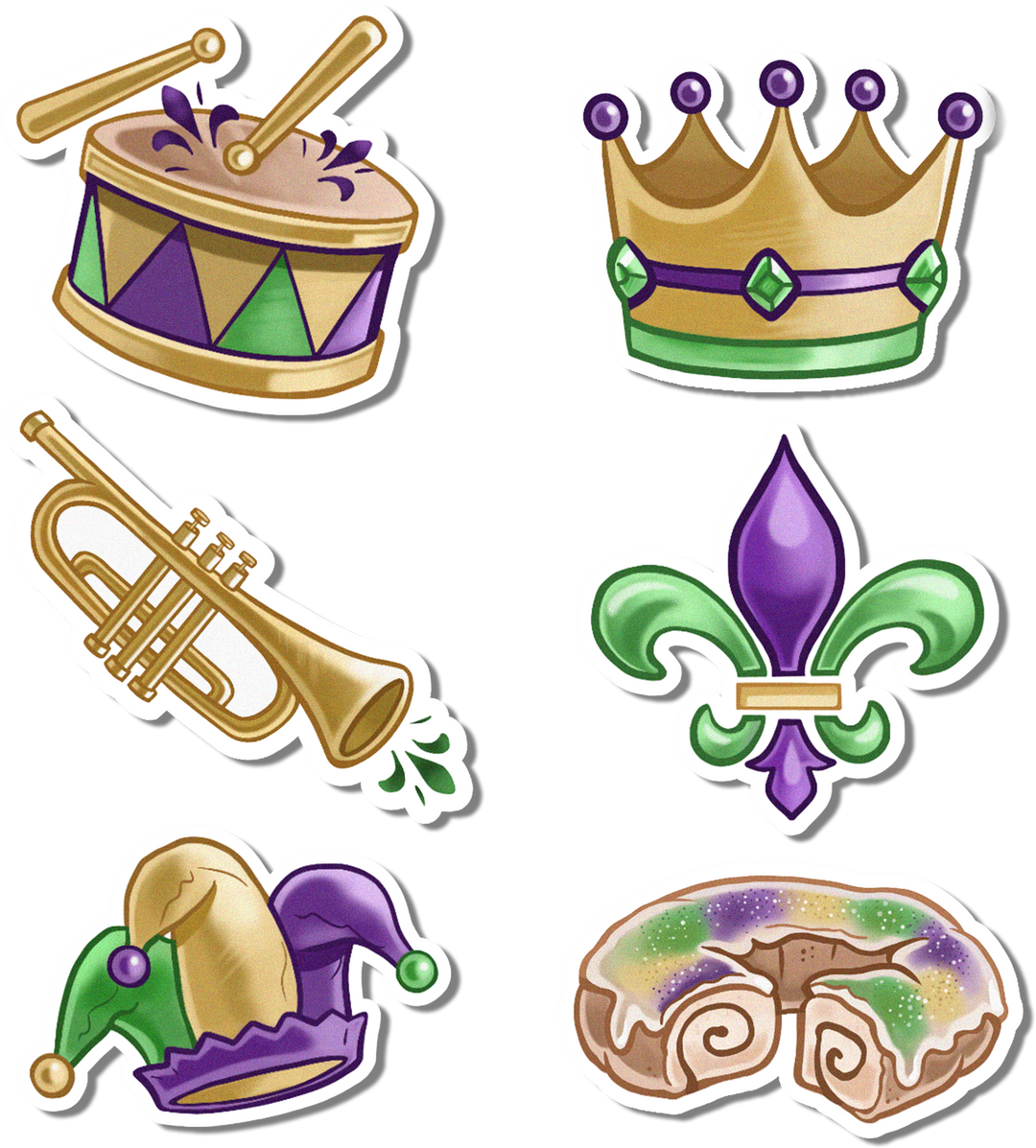 Mardi Gras Jubilee Edible Cupcake Toppers