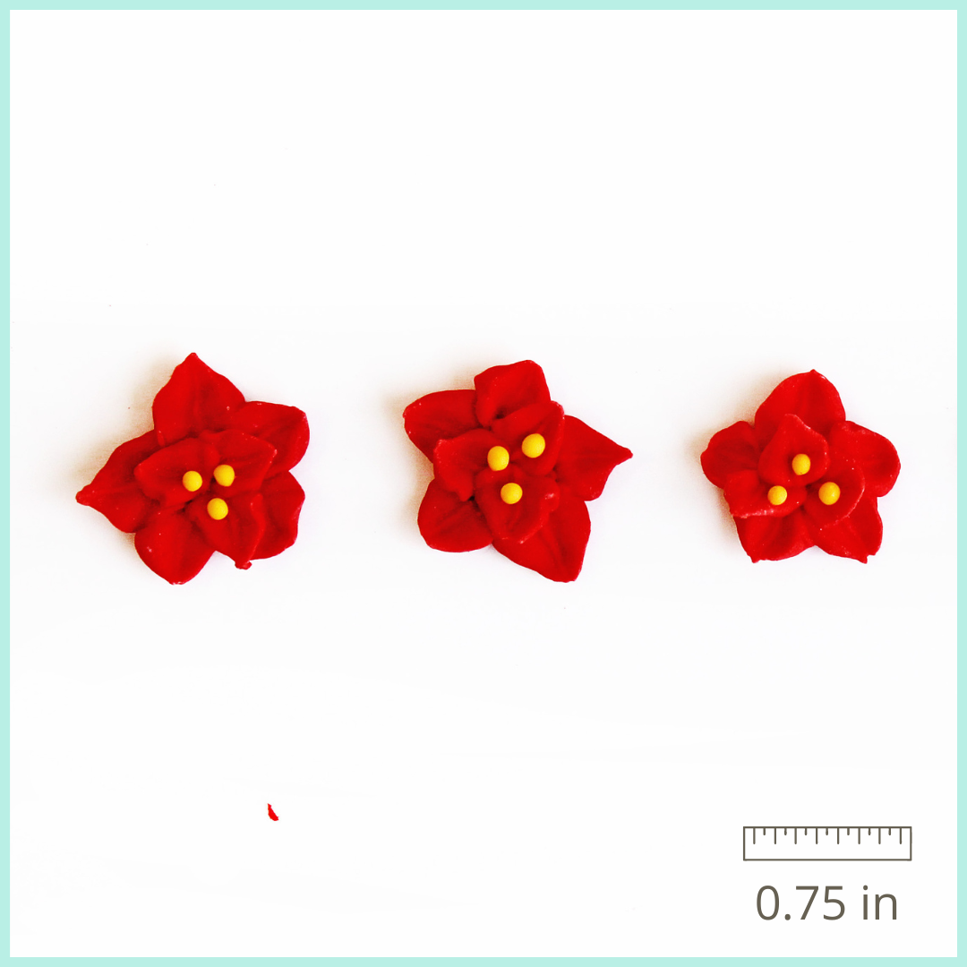 Royal Icing Red Poinsettias (12ct)