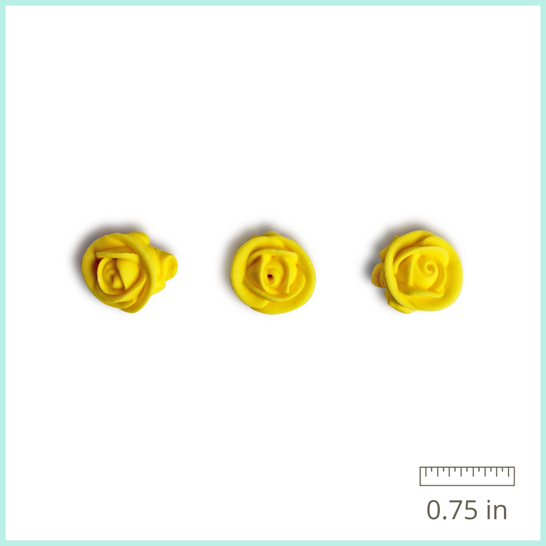 Royal Icing Yellow Roses (24ct)