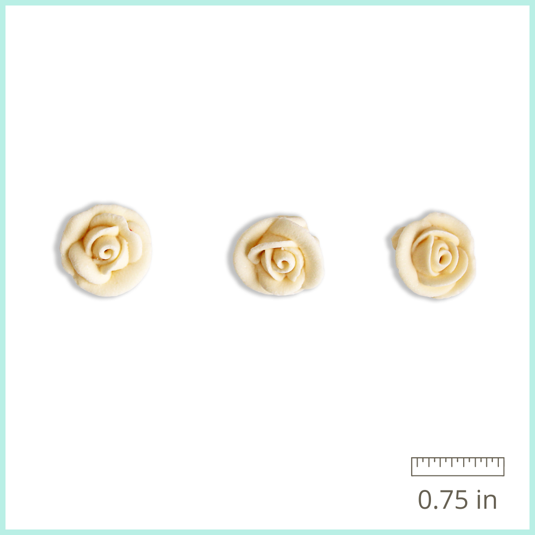 Royal Icing Cream Roses (24ct)