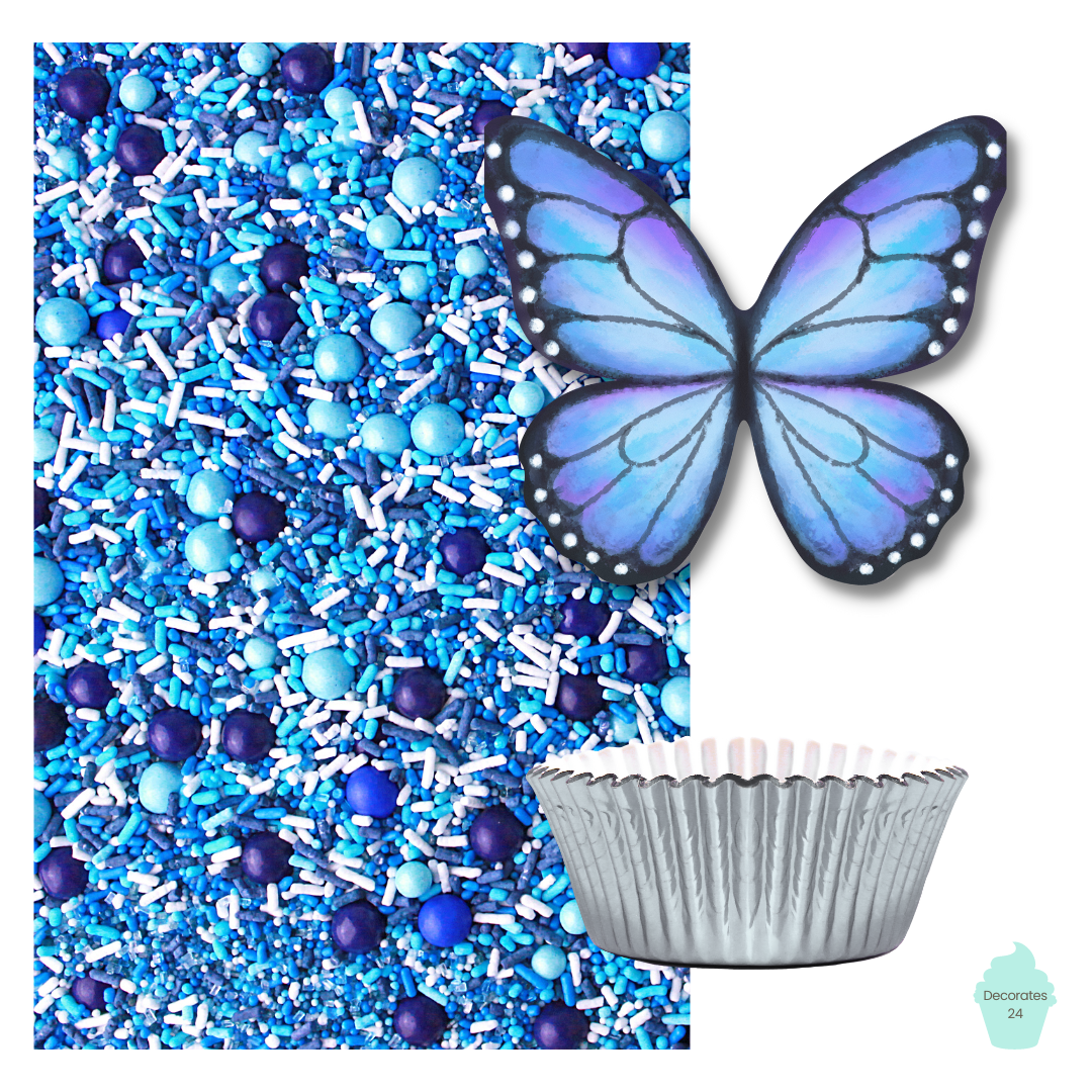 Blue Butterfly Cupcake Kit