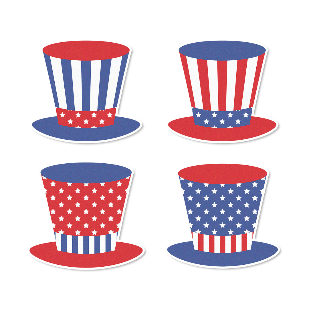 Patriotic Hats Edible Cupcake Toppers