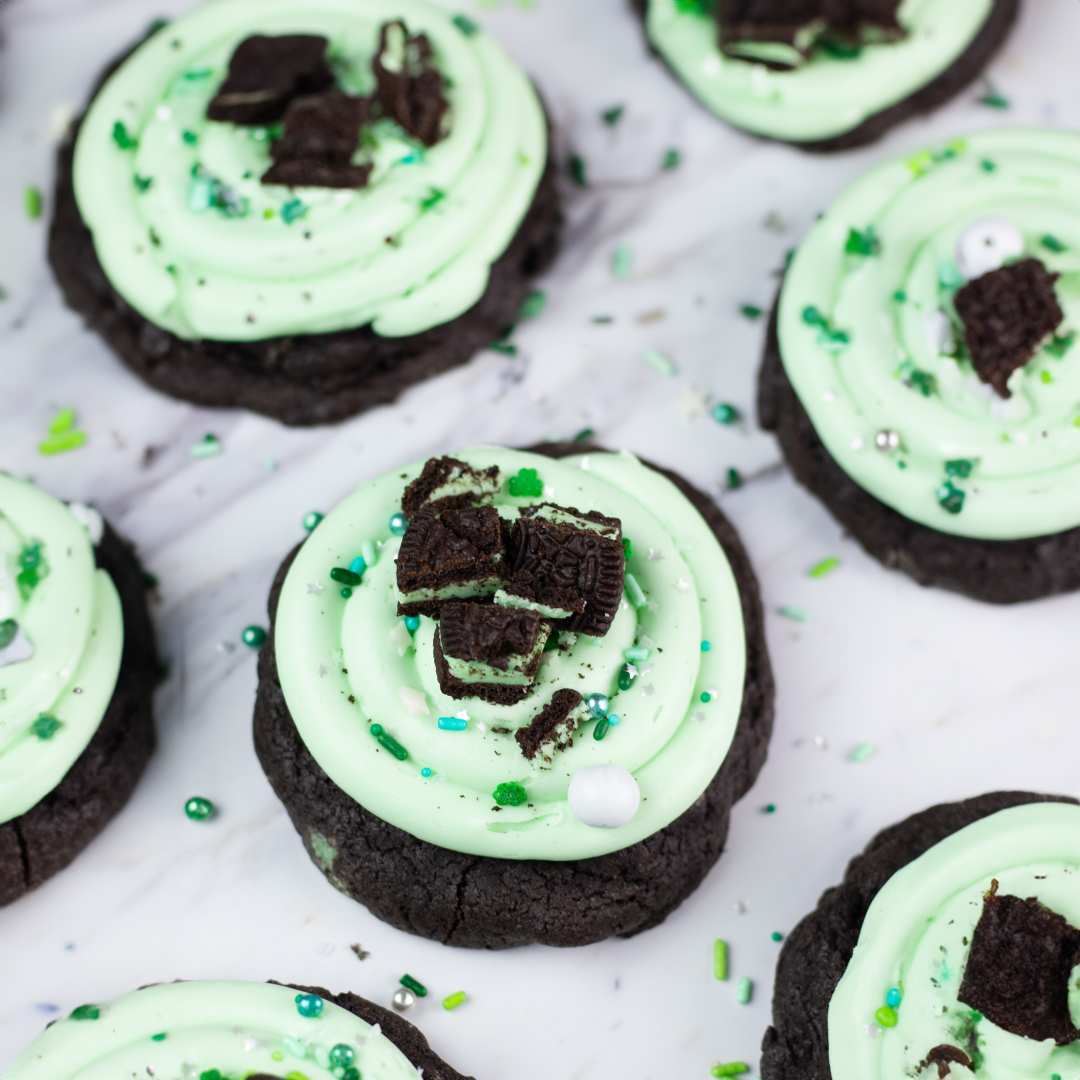 Thick and Chewy Chocolate Mint Cake Mix Cookies