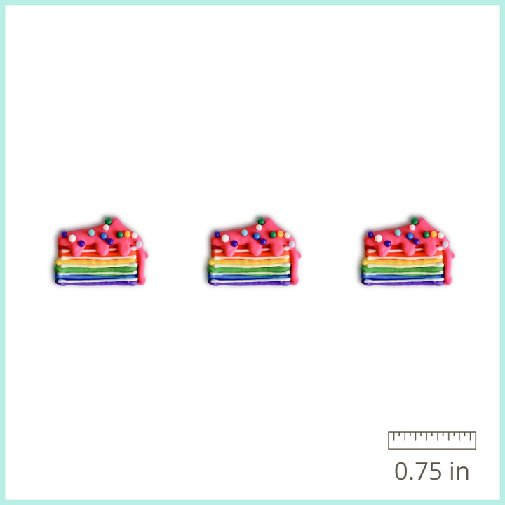 Royal Icing Rainbow Cake Slice (12 ct)