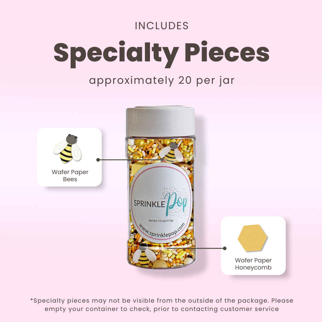 size details for Honeybee sprinkle mix
