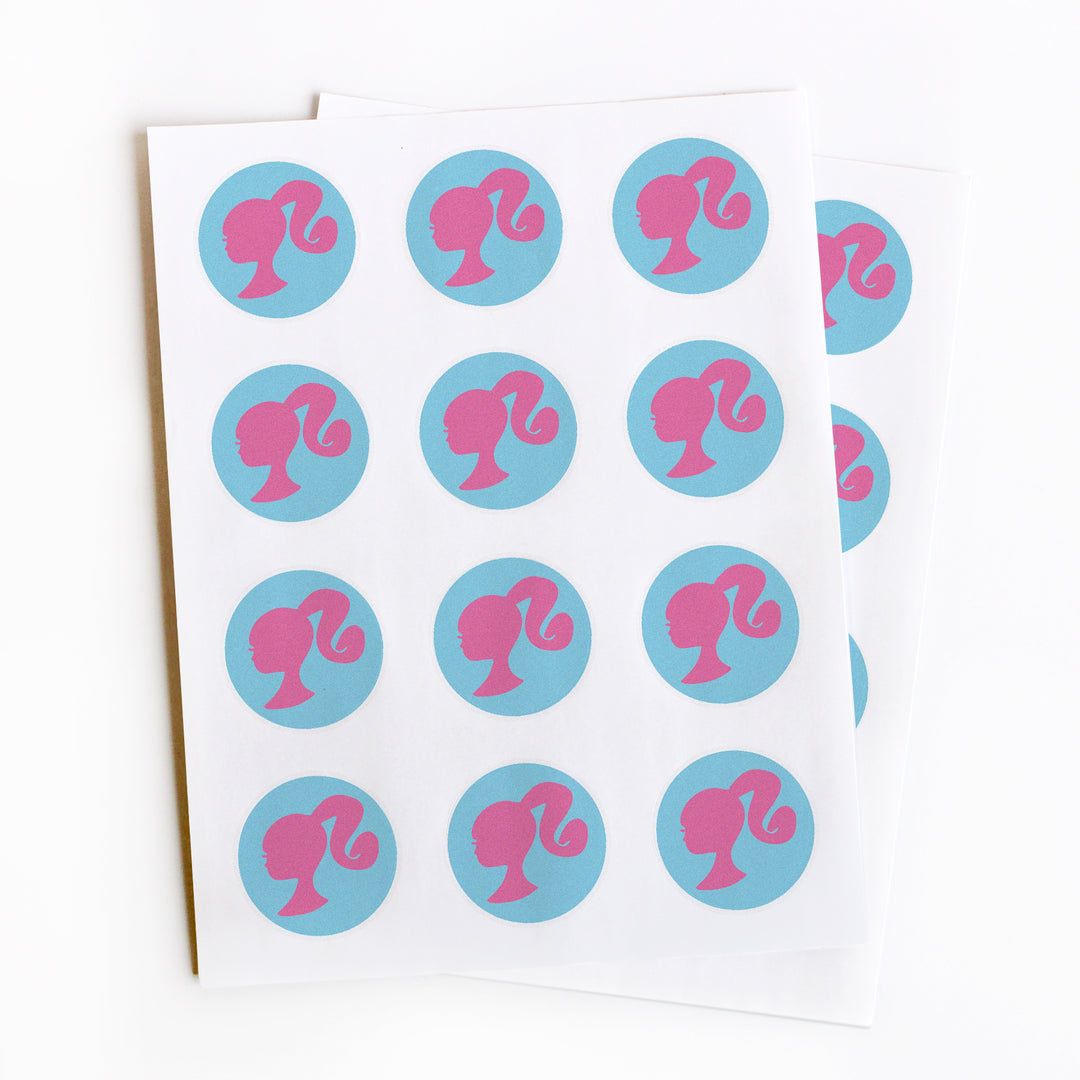 Pink Doll Sillouette - Sticker Set