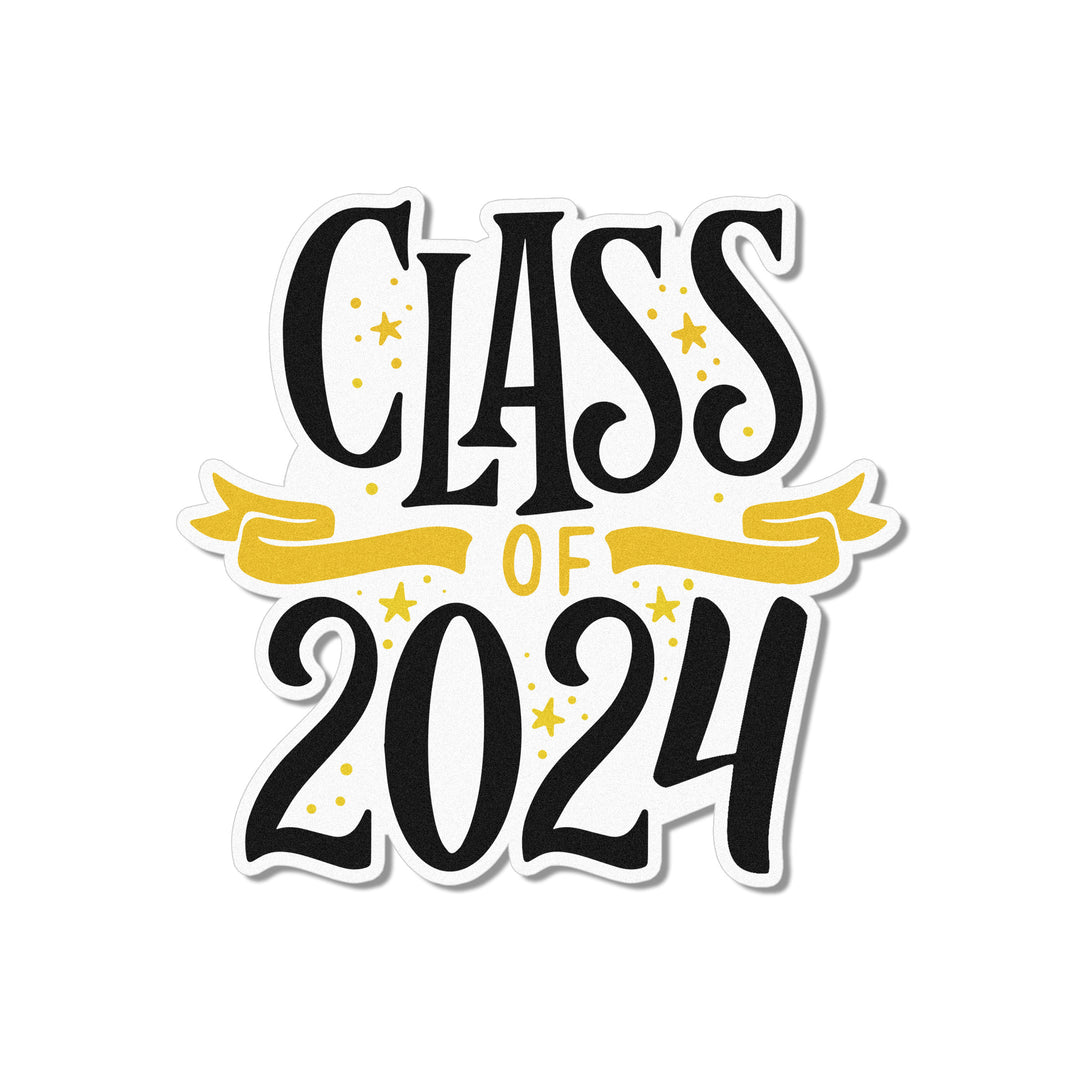 2024 Graduation (black and gold) Edible Cupcake Toppers