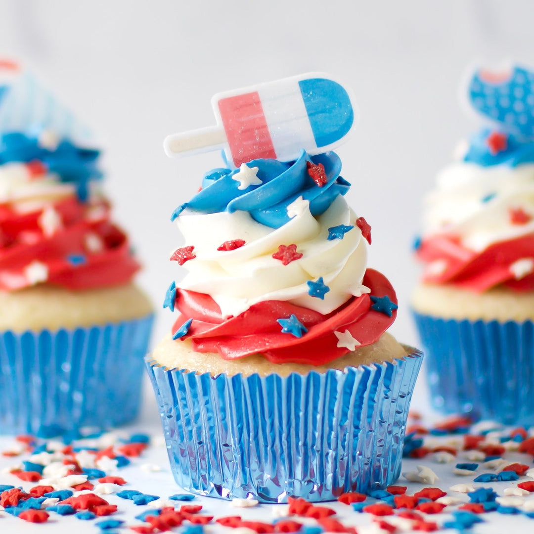 Patriotic Popsicles Edible Cupcake Toppers