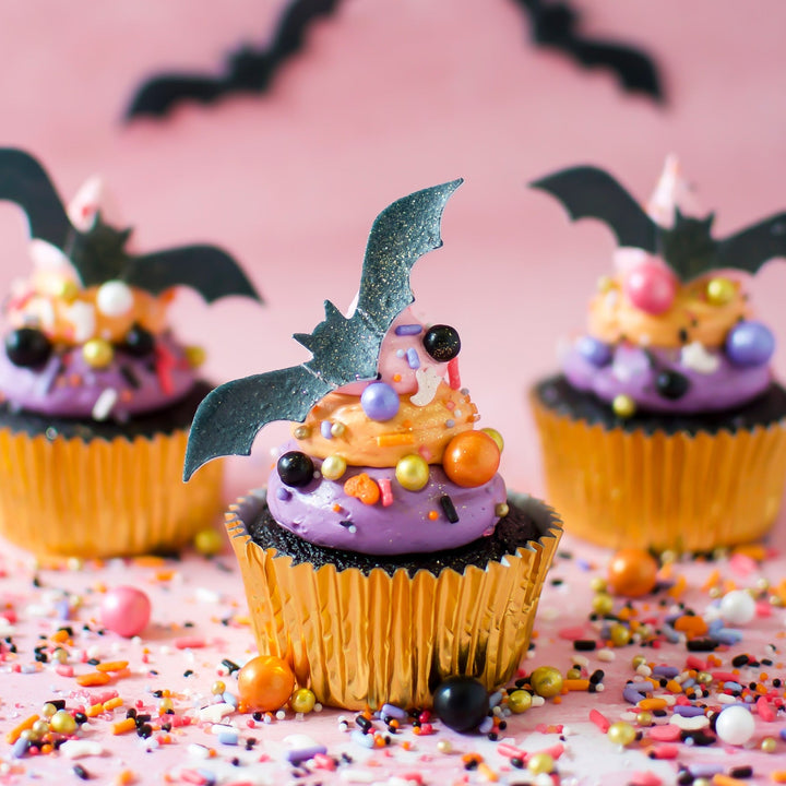 Black Bats Edible Cupcake Toppers