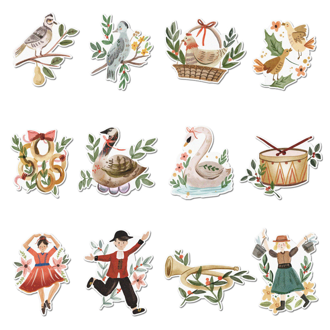 A close-up image of a 12 Days of Christmas Edible Cupcake Topper, featuring a beautifully crafted representation of one of the 12 days of Christmas, perfect for holiday treats.