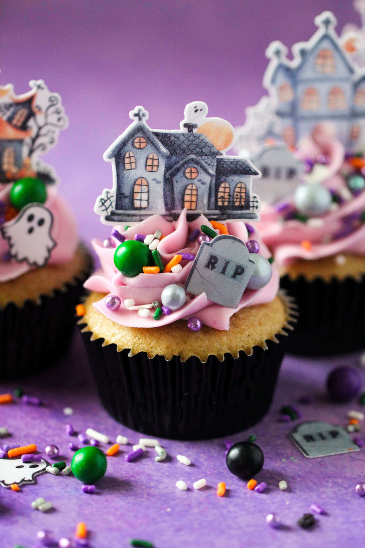 Haunted House Edible Cupcake Toppers