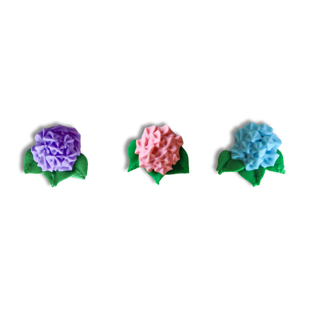 Hydrangeas Royal Icing Decs (Set of 36)