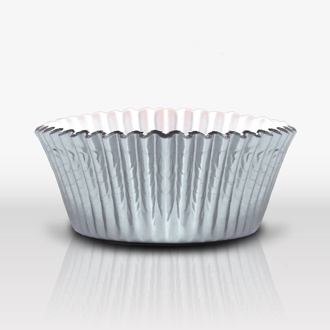 Silver metallic cupcake liners set of 24 perfect fit for cupcakes.