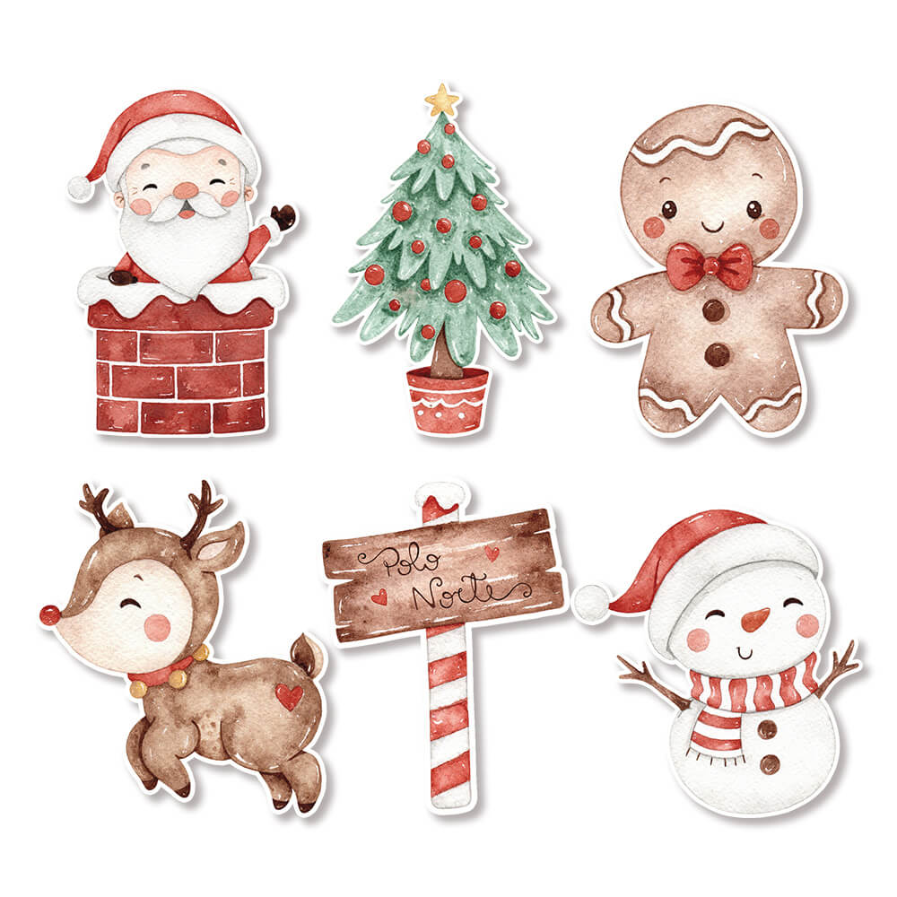 Sweet Christmas Edible Cupcake Toppers