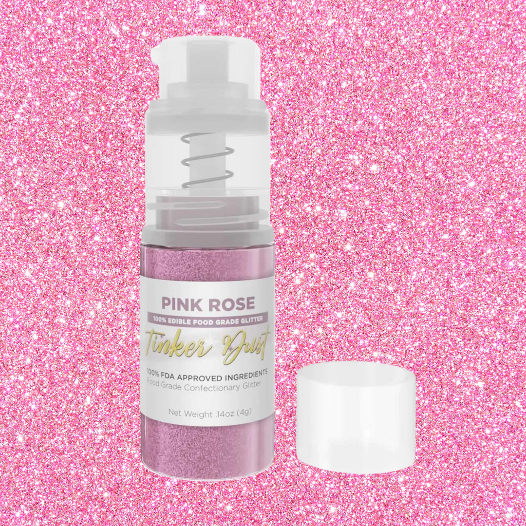 Pink Rose Edible Glitter Dust Pump