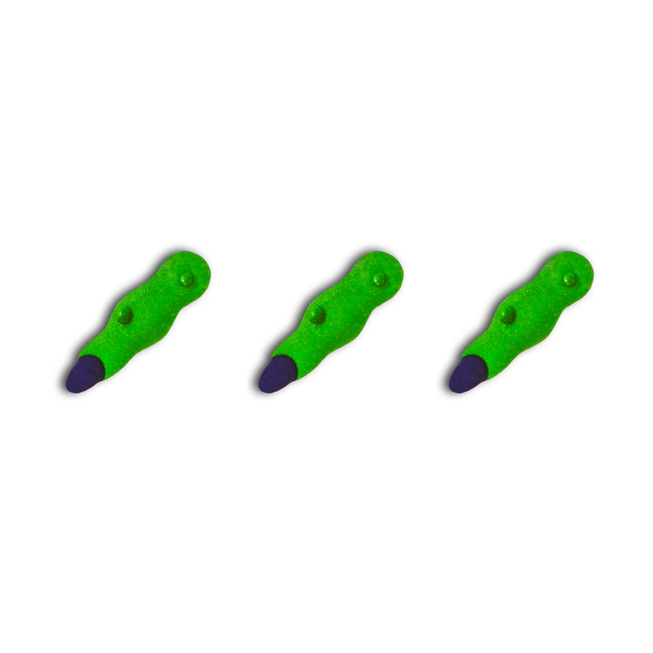Hand-piped green witch fingers with purple nails - perfect Halloween icing decorations.