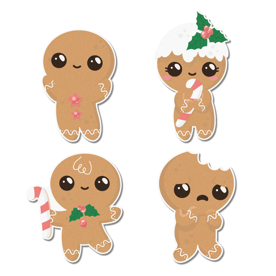 Kawaii Gingerbread Edible Cupcake Toppers