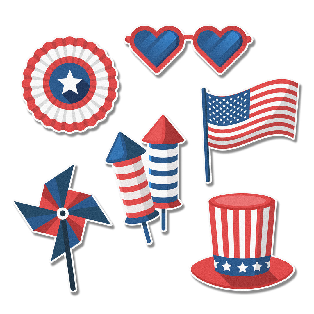 Patriotic Party Edible Cupcake Toppers