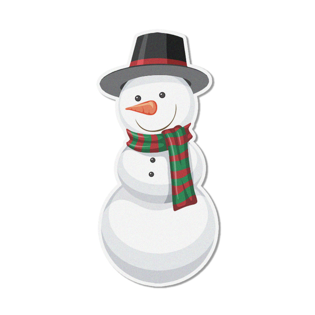 A close-up image of a Snowmen Edible S'mores Topper, showcasing its charming snowman design with a red scarf and festive hat.