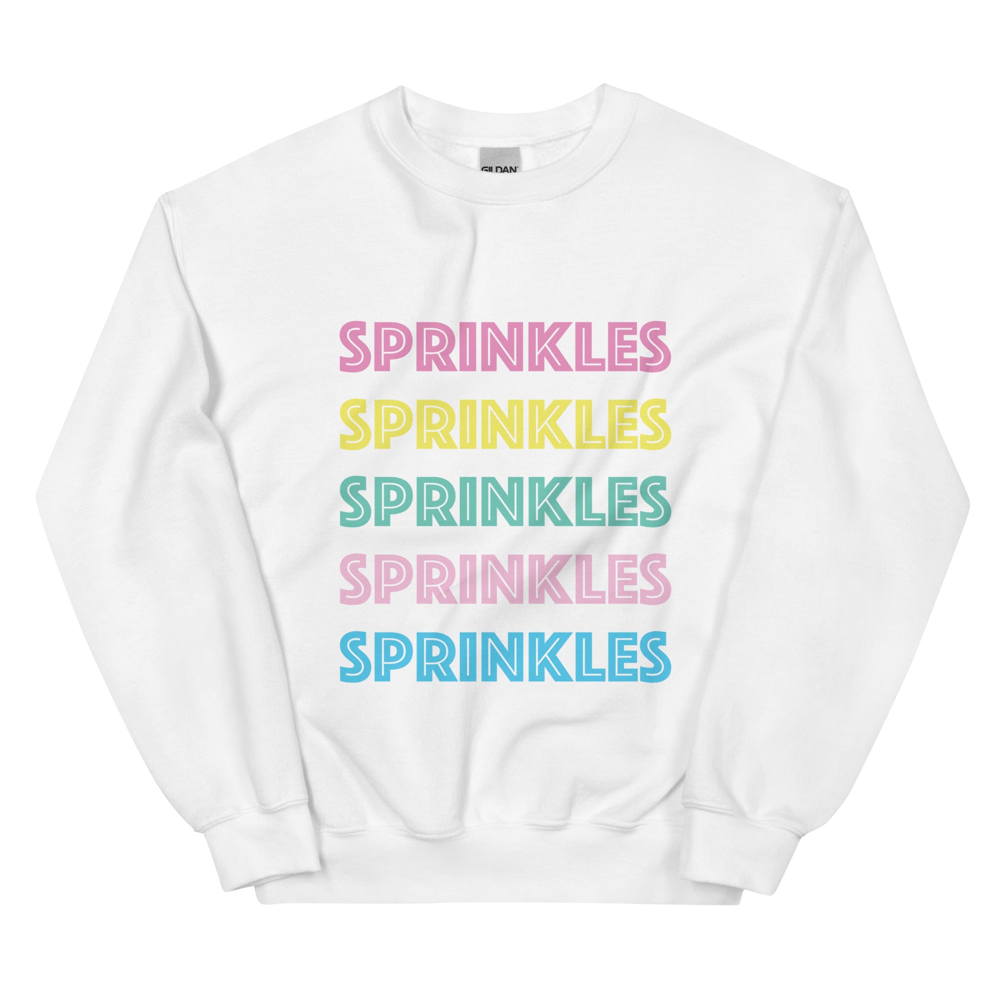 White on sale rainbow sweatshirt