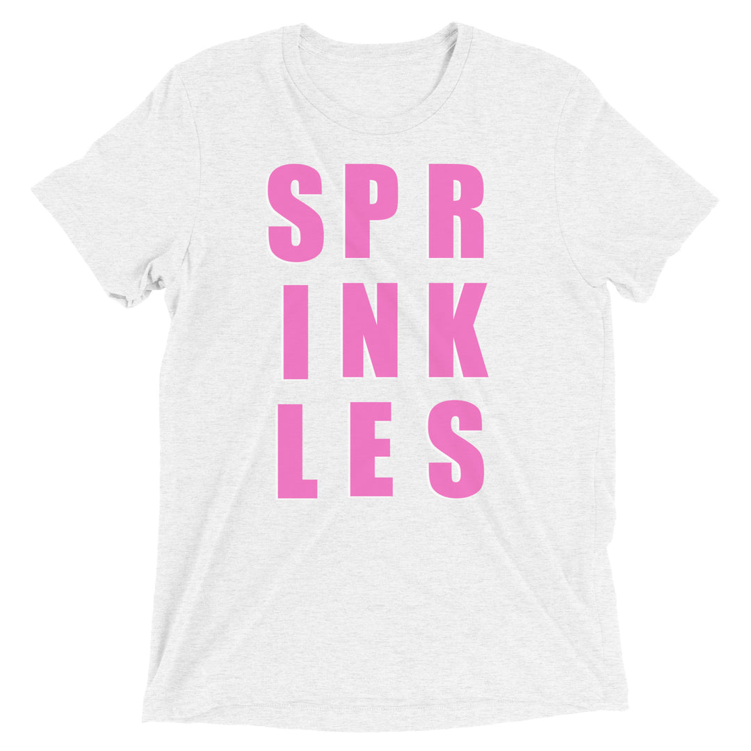 White "Sprinkles" Block Letter Tee