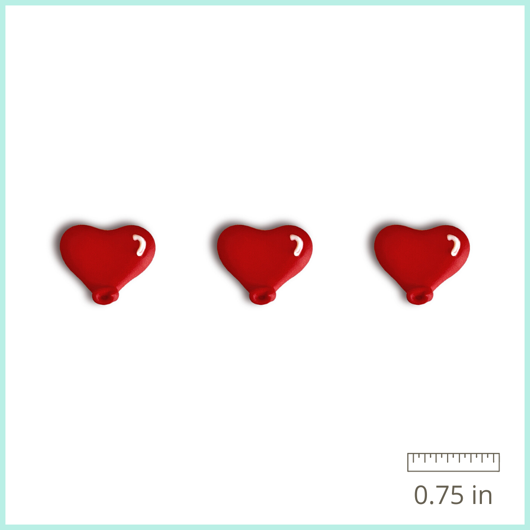 Royal Icing Red Heart Balloons (12 ct)