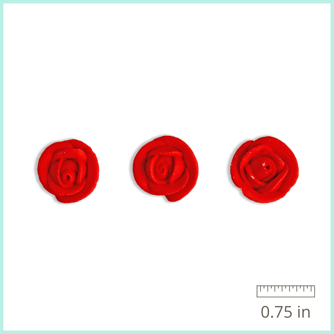 Royal Icing Red Roses (24ct)