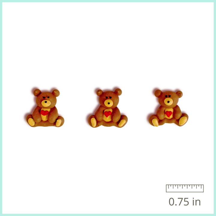 Royal Icing Brown Teddy Bears (12ct)