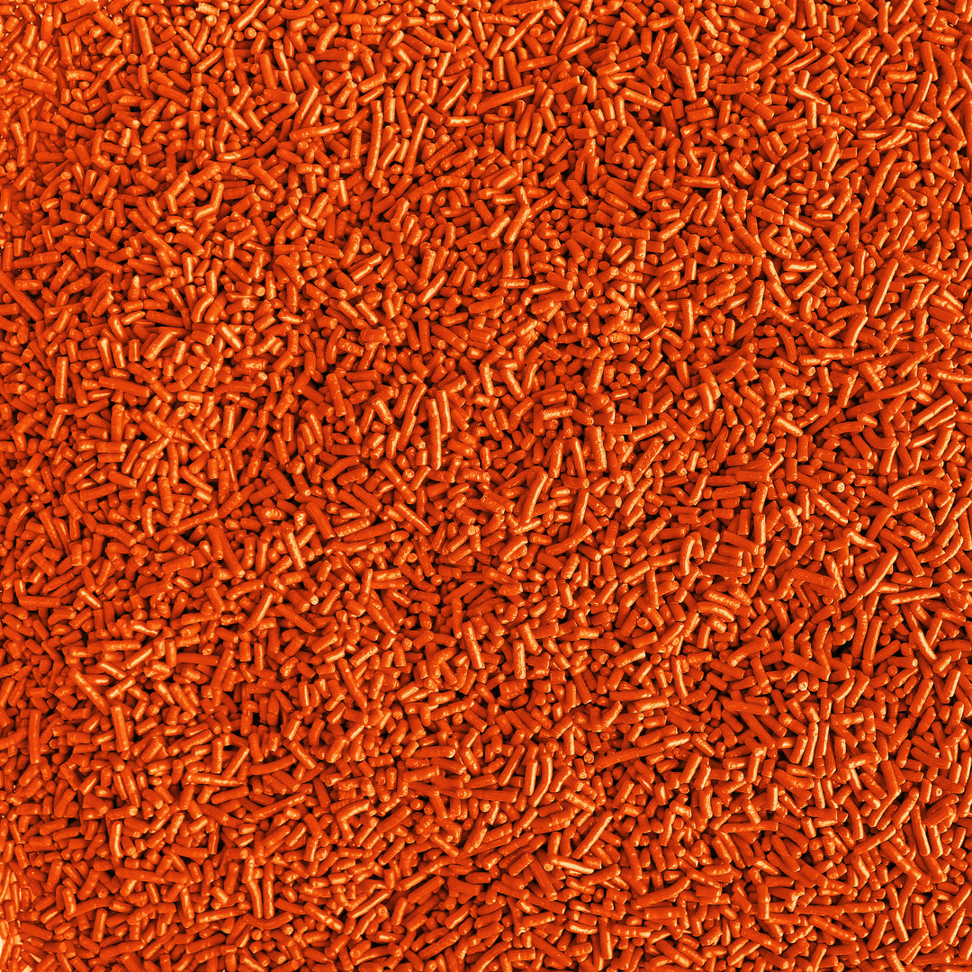 Burnt orange sprinkles for decorating cakes, cupcakes, cookies, ice cream and other desserts
