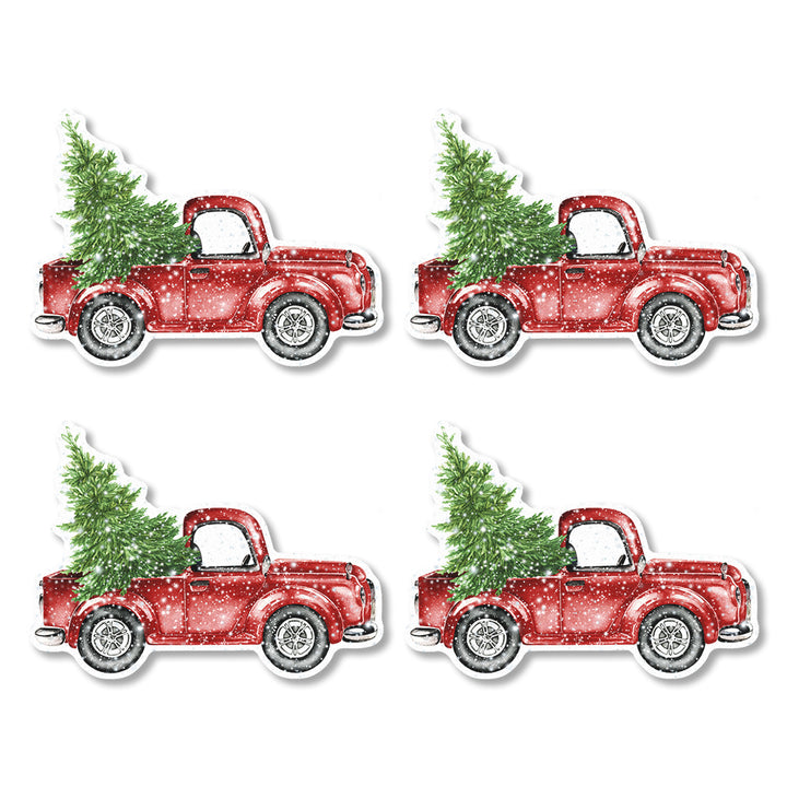 Christmas Truck Edible Cupcake Toppers LP