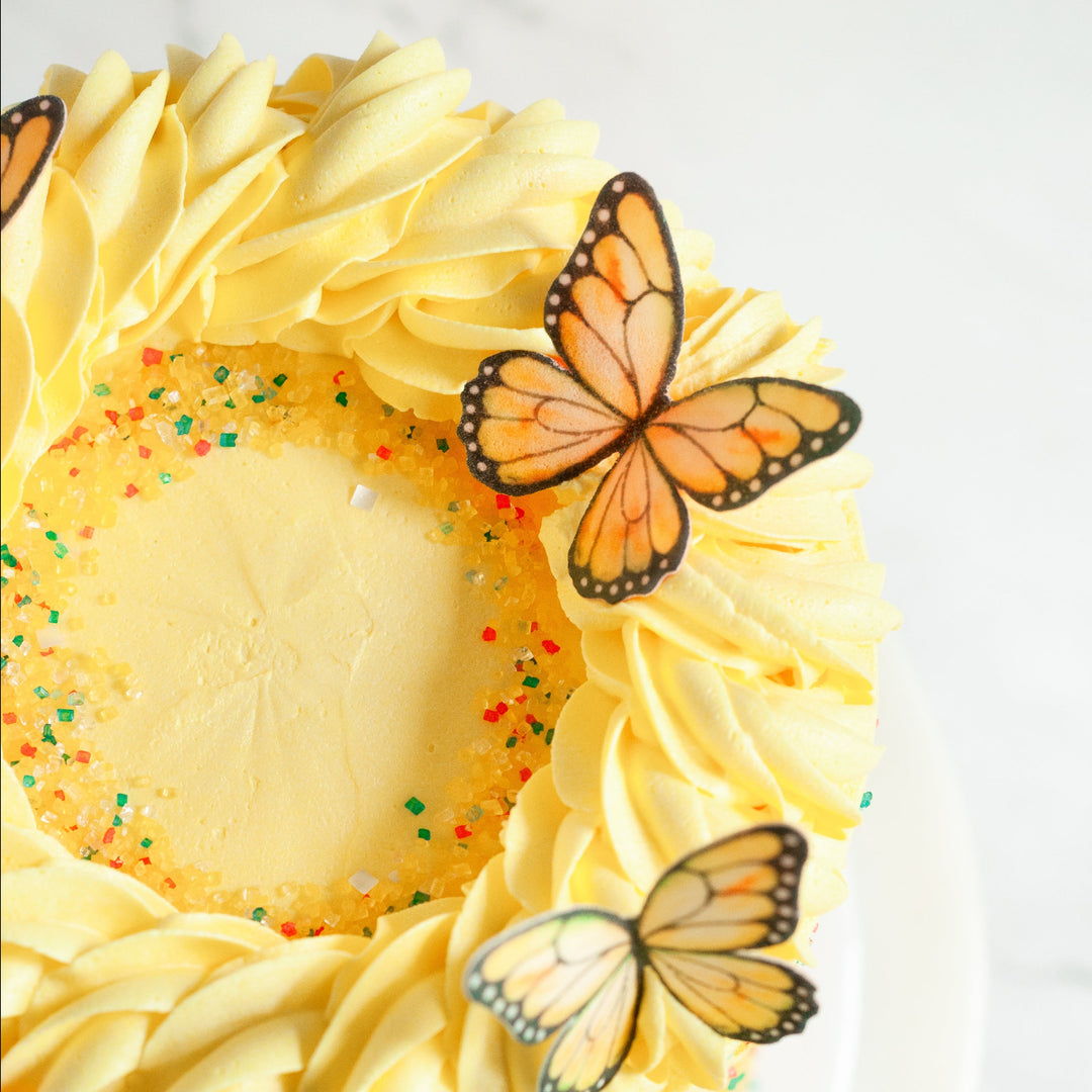 Yellow Butterfly Edible Cupcake Toppers