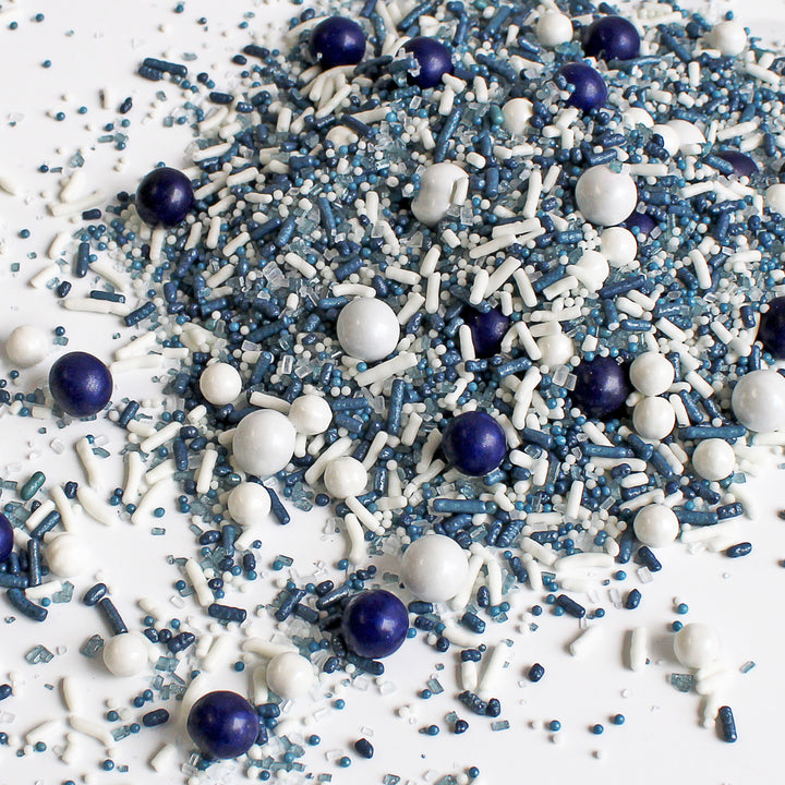 Navy Blue & White Sporty Sprinkles