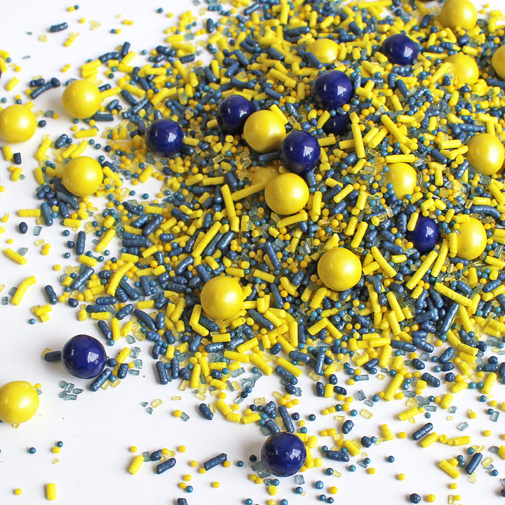Navy Blue & Yellow Sporty Sprinkles