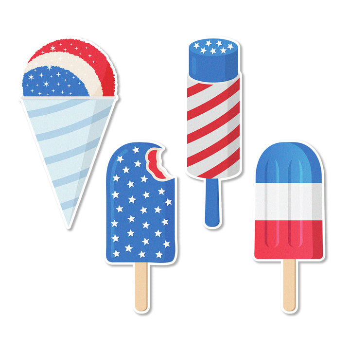 Patriotic Popsicles Edible Cupcake Toppers