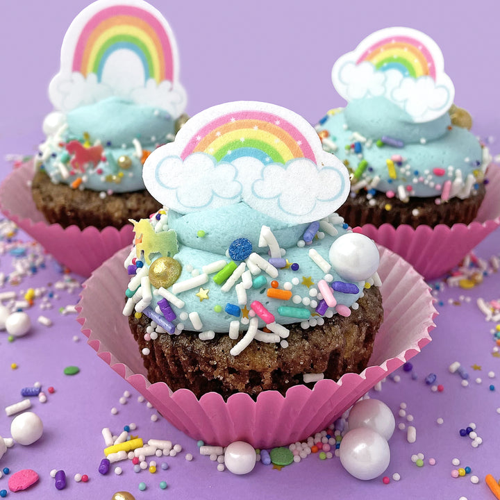 Rainbow Edible Cupcake Toppers