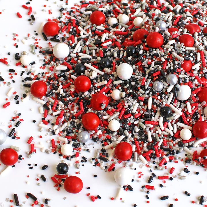Red, Black, Silver & White Sporty Sprinkles