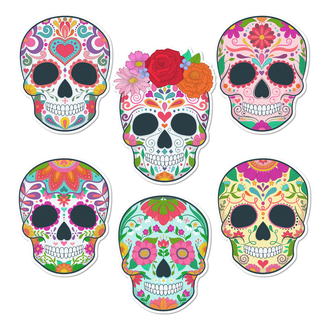 Sugar Skulls Edible Cupcake Toppers