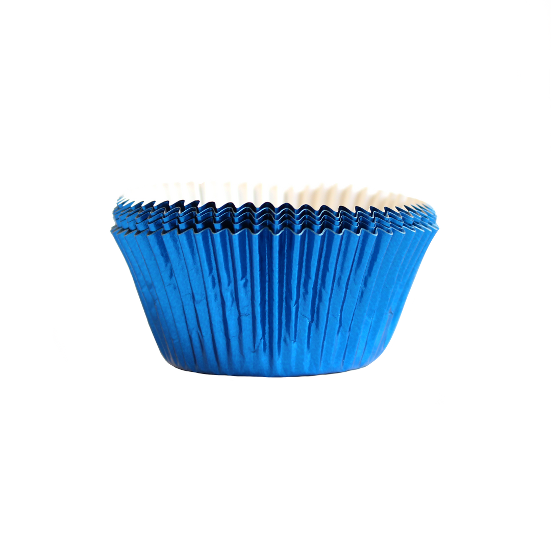 Blue Metallic Cupcake Liners