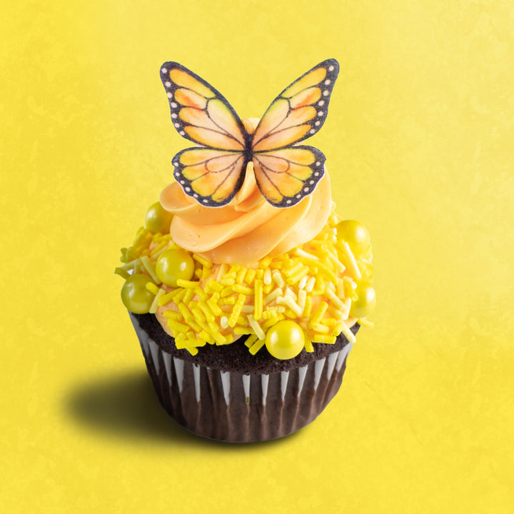 Yellow Butterfly Edible Cupcake Toppers