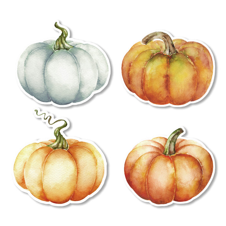 Watercolor Pumpkins Edible Cupcake Toppers