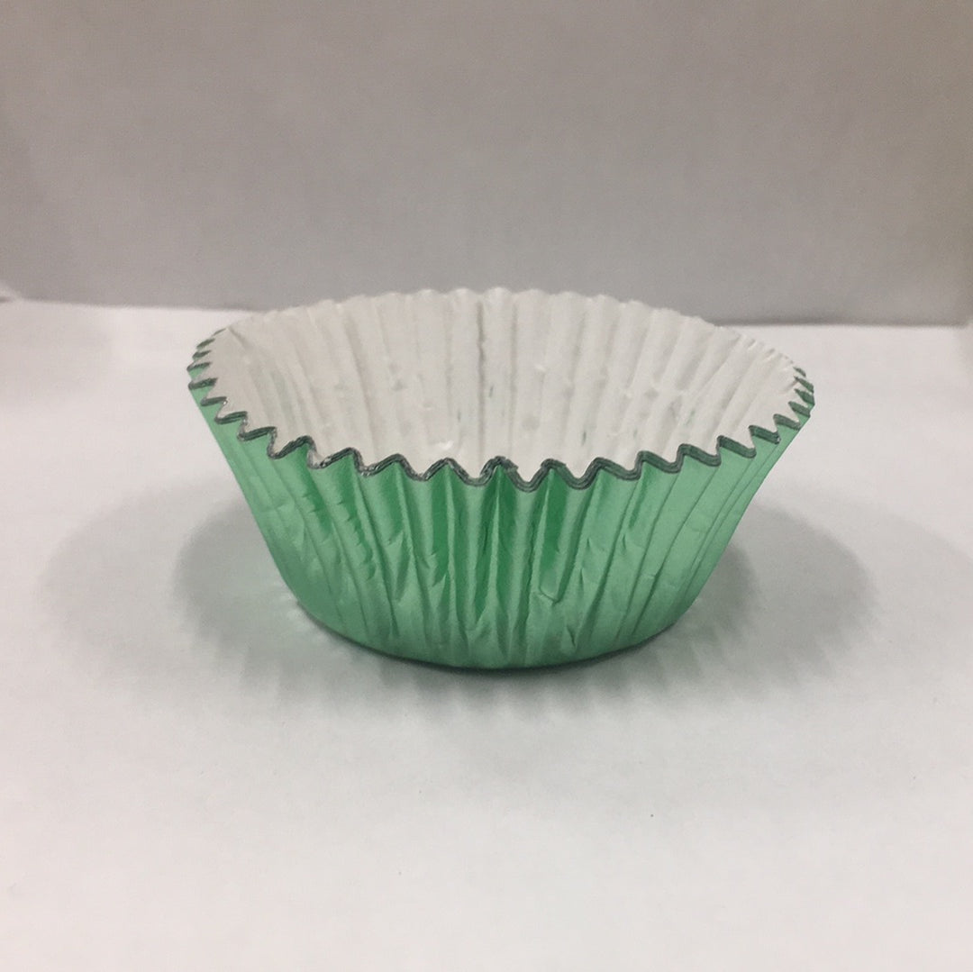 Metallic Mint Green Cupcake Liners